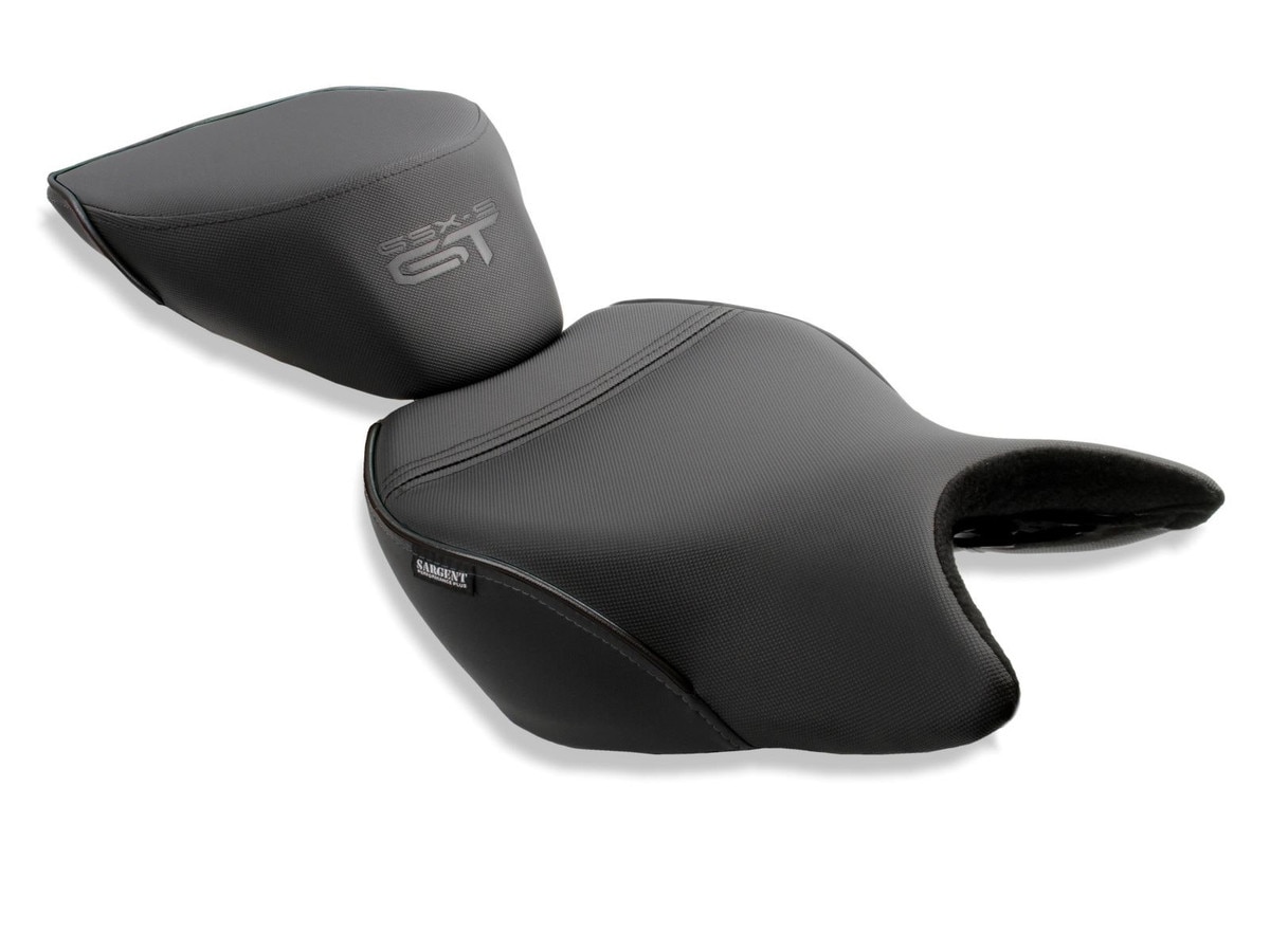 Sargent's World Sport Motorcycle Seat for the Suzuki GSX-S 1000 front only Performance Plus with DTX all black.